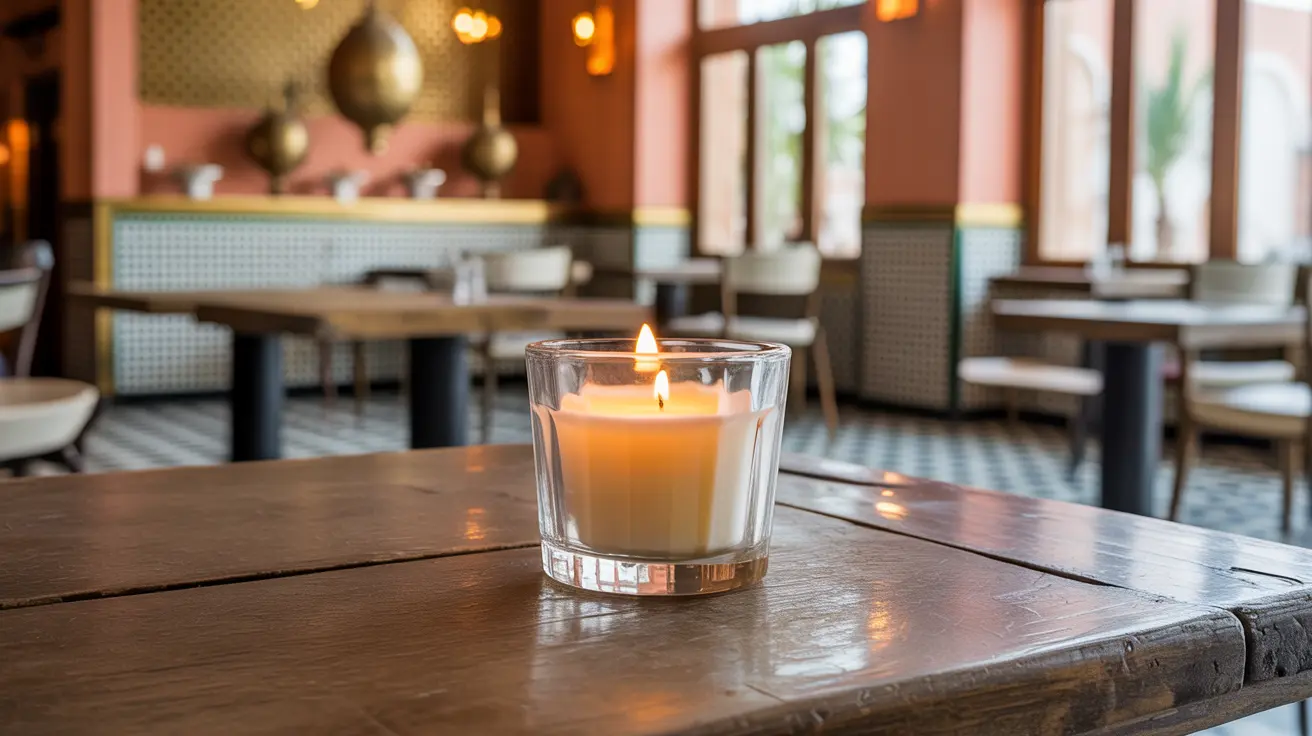bougie professionnelle verre table restaurant ambiance chaleureuse luxe