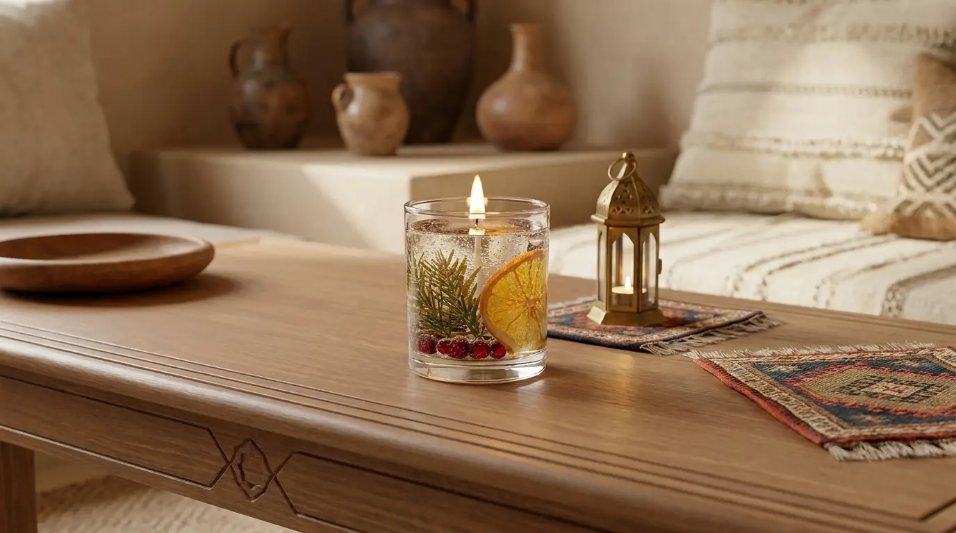 cire bougie transparente verre decoration design luxe maroc