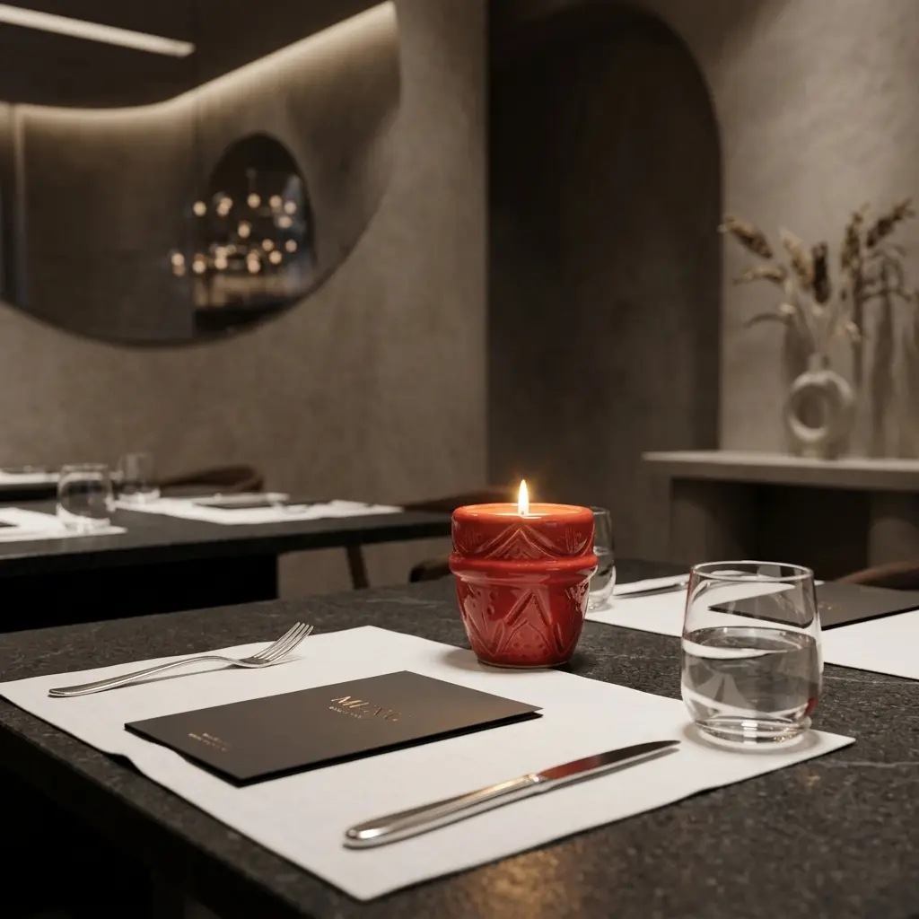 Bougie professionnelle en céramique artisanale marocaine pour riad